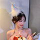 貞嘻羽毛生日帽發(fā)夾女孩場(chǎng)景布置成人兒童生日派對(duì)氛圍裝飾拍照道具 【白色】羽毛亮片生日帽發(fā)夾