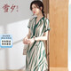 雪夕（XUEXI）媽媽裝夏裝新款連衣裙中老年女裝夏季洋氣長(cháng)裙母親雪紡衣服