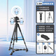 虞光直播攝影滑輪三腳架移動(dòng)支架單反相機微電影拍攝拍視頻通用三角支撐架底座萬(wàn)向軌道直播支架腳輪 1.8m【加粗滑輪套裝】三機位+美顏燈+自拍器