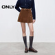 ONLY2025夏季新款立體褶裥顯瘦A字皮裙短裙半身裙女|12539M005 H9Z卡布奇諾棕 M