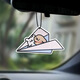 線(xiàn)條小狗汽車(chē)香片潮可愛(ài)汽車(chē)掛件車(chē)掛香薰片車(chē)內除異味淡香后視鏡 飛機小狗（白桃）
