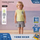 Teenie Weenie Kids小熊童裝25年夏季新款男寶寶休閑背心短褲套裝 淺黃色 110 cm