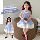 G.DUCKKIDS2025新款夏季甜美連衣裙女童天藍色波點(diǎn)公主裙百搭洋氣裙子 天藍色 90 cm