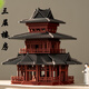 微景觀(guān)擺件古建筑室內假山水陸缸盆景氛圍感造景微景觀(guān)擺件 小號十字亭帶燈