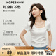 紅袖優(yōu)可絲正肩短袖T恤夏季新款女裝基礎(chǔ)百搭U領(lǐng)修身顯瘦休閑上衣 本白001 M