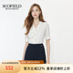 SCOFIELD不規(guī)則V領(lǐng)襯衫通勤舒適雪紡衫女裝夏季新款 象牙白色 M 165