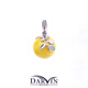 DARVIN原創(chuàng)設(shè)計俄羅斯進口珠寶天然琥珀蜜蠟 輕奢小眾白花蠟吊墜 白蠟吊墜 銀色 不帶證書