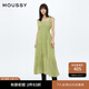 moussy 女裝新品海濱度假風格紋木耳吊帶連衣裙028HSS30-2011 035花紋綠色 M 00002
