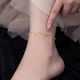 傾愛925銀腳鏈女款學(xué)生素圈鈴鐺銀腳飾時尚ins風(fēng)銀飾品七夕禮物送女友