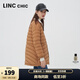 金羽杰秋冬季新款90鴨絨立領(lǐng)輕薄羽絨服女中長款修身輕暖女裝Y22802397 新沙礫黃  L 適合140斤以下