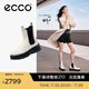 愛步（ECCO）厚底切爾西靴女 倪妮同款一腳蹬女靴中筒牛皮靴 蹤跡220753 石灰色22075301378 37