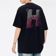 Homlean原創(chuàng)印花T恤男士上衣圓領(lǐng)百搭短袖漸變設(shè)計(jì)時(shí)尚休閑OM8黑色L