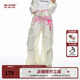 BJHG不計(jì)后果美式傘兵褲女秋季2025新款潮牌高級(jí)感寬松百搭休閑闊腿褲 流光白 S