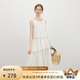 范思藍(lán)恩度假風(fēng)重工領(lǐng)口無(wú)袖掛脖連衣裙2025夏新款不規(guī)則裙擺2469 米色 M