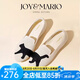 快樂瑪麗（J&M）休閑鞋女鞋2025春季新款軟底一腳蹬單鞋飛織透氣王妃鞋晚晚鞋子女 米白色 【透氣飛織款/低跟】貓咪 37 (曬圖送20元紅包）