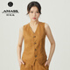 阿瑪施（AMASS）女裝2025新款復(fù)古文藝風(fēng)短款西裝馬甲外套女5400870 花栗鼠棕 M (3碼)