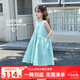 圖圖小象女童連衣裙2025新款兒童夏裝背心裙寶寶公主裙親子裝夏季純棉裙子 薄荷色 130 身高約130cm