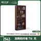 源氏木語實(shí)木書柜現(xiàn)代帶玻璃門展示柜北歐簡約橡木落地置物柜書架 0.85m雙門金屬門(新隔板)