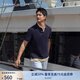 TOMMY HILFIGER【時(shí)尚多色】夏季男裝純棉珠地網(wǎng)眼商務(wù)休閑短袖T恤翻領(lǐng)POLO 深藍(lán)色CJM M (推薦：135-150斤)