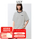 LILY【呼吸TEE】2025夏新款女裝撞色條紋基礎(chǔ)款百搭寬松T恤女上衣 603本白 M