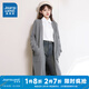 真維斯（Jeanswest）女裝秋季新款純色長款休閑百搭通勤簡約女針織外套KF 中灰色8030 M 160/84A