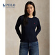 Polo Ralph Lauren 拉夫勞倫  女裝 經(jīng)典款絞花編結棉質(zhì)圓領(lǐng)針織衫RL26843 400-深藍色 M