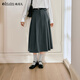 Olrain歐芮兒法式半身裙2025秋季新款灰色智感通勤中長(cháng)百褶A型裙 灰色 S 155/64A/S