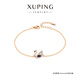 XUPING旭平首飾S合金小天鵝精美手鏈女生送禮物飾品 小天鵝白色仿水晶 鏈長約18+3cm