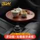 3W Auto-life車(chē)載懸浮桌板茶餐盤(pán)小圓桌適用于特斯拉小米小鵬蔚來(lái)理想問(wèn)界極氪 車(chē)載懸浮桌板-胡桃木色