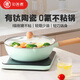 知吾煮鈦陶瓷不粘炒鍋米款家用炒菜鍋電磁爐專(zhuān)用鍋不粘平底鍋煎鍋陶瓷鍋