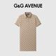 G&G AVENUE 1992法國G&G AVENUE輕奢潮牌老花滿(mǎn)印POLO領(lǐng)連衣裙夏季女款字母裙子 卡其/Khaki M 120-140斤