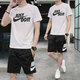 耐克（NIKE）男裝運(yùn)動套裝25夏上新款舒適透氣大勾短袖T恤五分褲短褲兩件套 白/黑T恤+大LOGO五分褲 XL/180