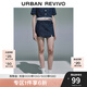 UR2025夏季新款女裝復(fù)古休閑腰帶飾裙褲牛仔短褲UYY850121 藍(lán)色 27