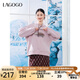 lagogo甜美減齡連帽衛(wèi)衣女拉谷谷2024冬新款多巴胺粉紫色寬松上衣 粉紫色 M