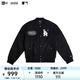 NEW ERA x SMFK x MLB 聯(lián)名復(fù)古運(yùn)動(dòng)夾克刺繡情侶潮流外套男女同款 13429790-黑色 XL
