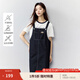 茵曼（INMAN）復(fù)古學(xué)院牛仔背帶裙女2025夏季新款時(shí)尚百搭減齡直筒連衣裙 深牛仔藍(lán) M