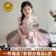 G.DUCKKIDS小黃鴨童裝女童裙子夏季兒童連衣裙女孩子中國風(fēng)漢服裙旗袍A字裙 粉色 100 尺碼2~3歲【90-100cm】cm