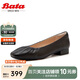 Bata淺口單鞋女2025春羊皮舒適軟底單鞋AWV31AQ5 黑色 36