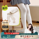 棉奇熊女童打底褲春秋外穿薄款女孩連體褲洋氣寶寶針織襪純色兒童連褲襪 霜白色-單件【親膚抗起球】 140 CM【XXL碼建議6-8歲】