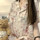 cozy親膚柔感大碼冰絲睡衣女生短袖套裝不粘毛不勒肉可外穿家居服 3166-3裁縫貓咪 4XL （160~190）