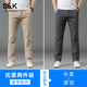 班尼路（Baleno） S&K系列2025夏季新款休閑褲男士寬松直筒薄款商務彈力青年百搭褲 卡其+深灰【優(yōu)惠兩件裝】 33