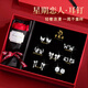 老鳳祥星期耳釘女S999足銀一周玫瑰套裝耳飾品生日紀(jì)念日禮物送女友老婆 老鳳祥玫瑰花盒通體足銀套裝