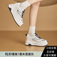 小碼女鞋313233老爹鞋女內(nèi)增高韓版系帶小白鞋拼色休閑鞋34碼 黑色【增高7cm】 32