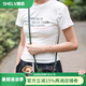 攝侶適用徠卡dlux8手柄保護(hù)套LeicaQ3相機(jī)包D-LUX8半包便攜q3真皮底座包拍立得sofort2真皮套裝飾配件 D-LUX8復(fù)古綠真皮底座+墊肩牛皮肩帶
