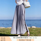香影裙褲女闊腿褲2025夏裝新款休閑垂墜感大褲腳高腰寬松紫色褲子 淺灰【裙褲】 M 160/84A/95-110斤