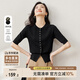 尚都比拉百搭時(shí)髦設計感愛(ài)心金屬扣圓領(lǐng)針織衫 黑色 L 