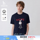 哈吉斯（HAZZYS）男裝 夏款男上衣卡通大狗圖案圓領(lǐng)短袖T恤男ASTZE0BBX69 藏青色NV XL （180/100A 50）