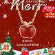 VCIXYOU18K金紅蘋(píng)果鉆石項鏈女瑪瑙吊墜走心表白紀念日生日禮物送女友 【順豐空運】18K金紅蘋(píng)果項鏈