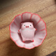 杰藝粉汝窯會(huì )吐泡泡茶寵魚(yú)精品可養擺件創(chuàng  )意小豬花瓣主人杯女可愛(ài)茶玩 套組F【菊花杯+躺平豬】