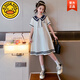 G.DUCK HELLO女童夏季連衣裙2025新款學(xué)院風(fēng)polo裙子中大童網(wǎng)紅運(yùn)動(dòng)裙女孩夏裝 白色 120 cm